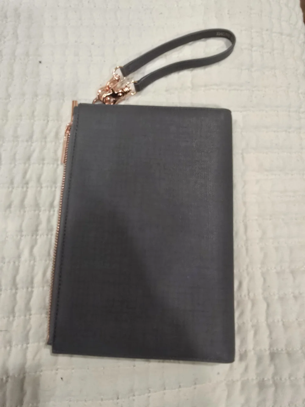 DAGNE DOVER Wristlet Clutch - Gray with Rose Gold Hardware